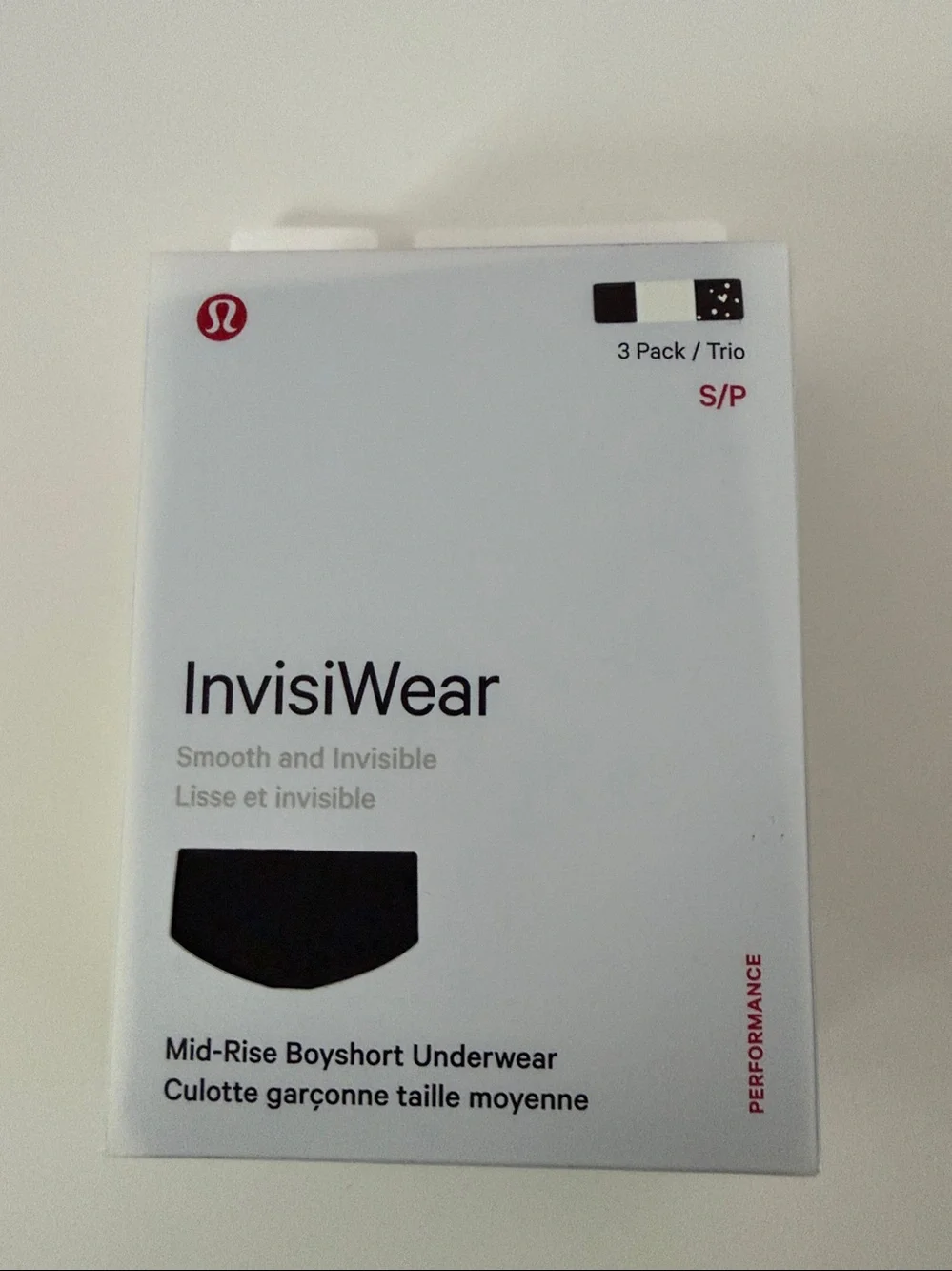 Lululemon - InvisiWear Mid Rise Boyshort Underwear - 3 pack - Size S or M - NWT